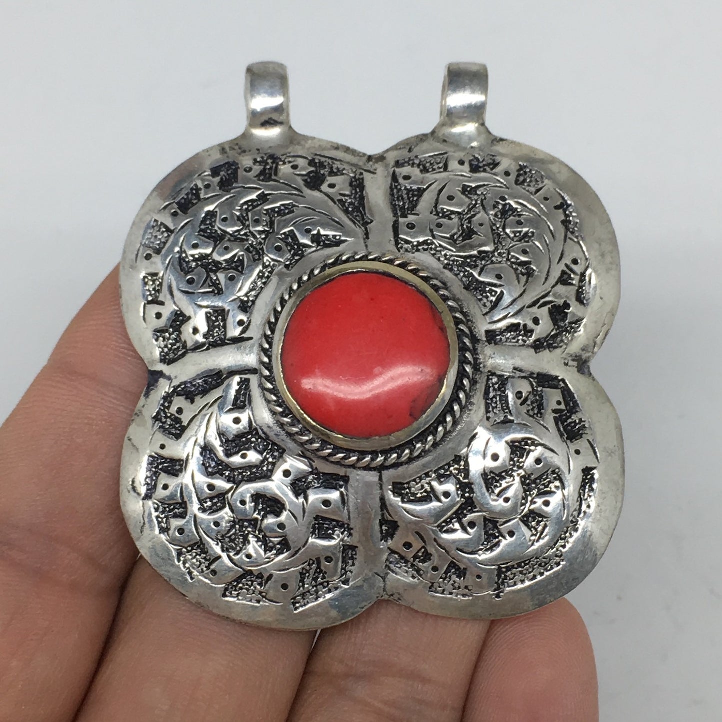 1pc,2.3"x1.9"x0.6",Turkmen Pendant Fashion Tribal Pendant Statement,TN596