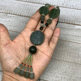 60.8g, 1mm-28mm, 21" Natural Untreated Green Serpentine Beaded Necklace, P236