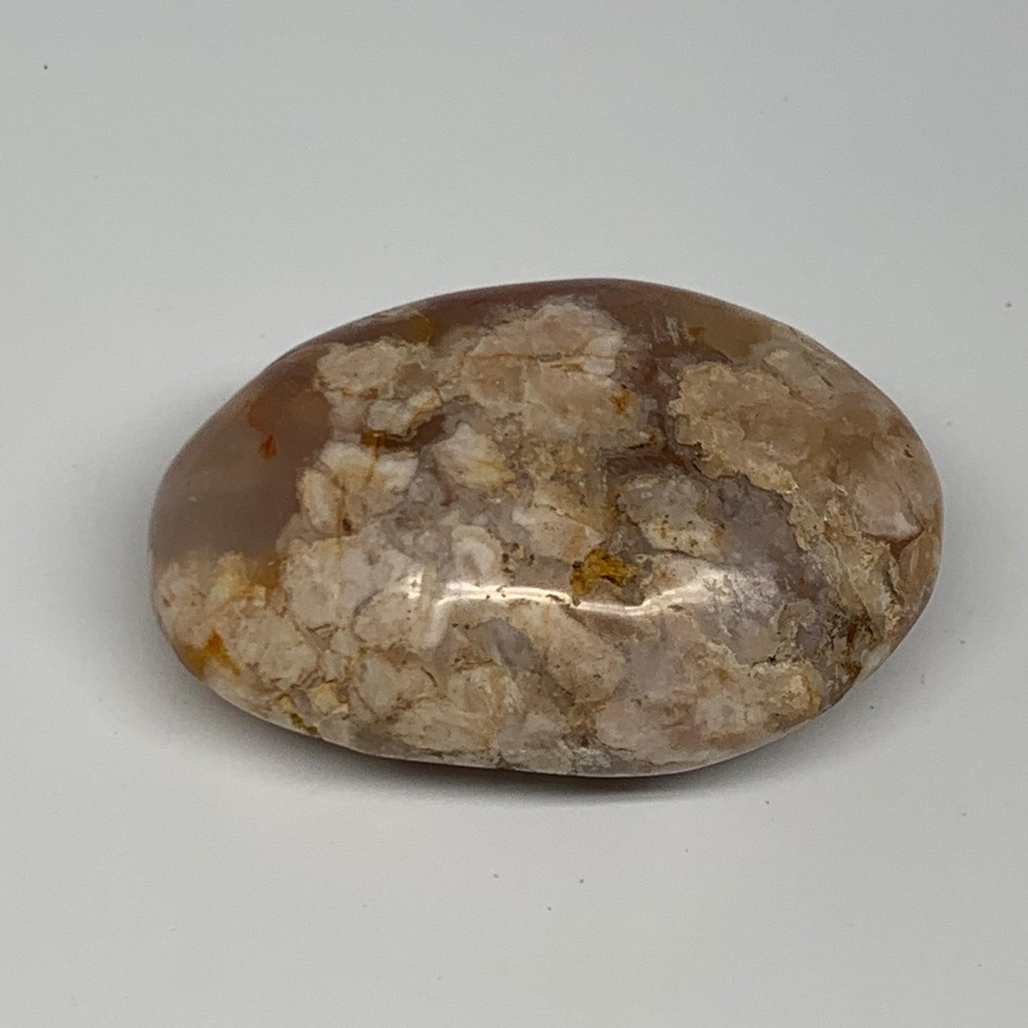 118.8g,2.7"x1.8"x1.1", Flower Agate Palm-Stone Crystal Reiki @Madagascar,B16204