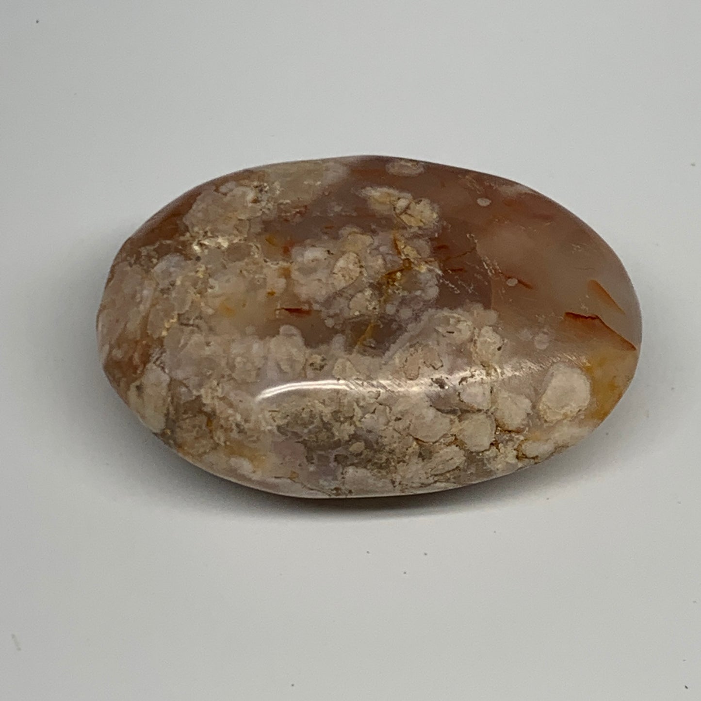 118.8g,2.7"x1.8"x1.1", Flower Agate Palm-Stone Crystal Reiki @Madagascar,B16204