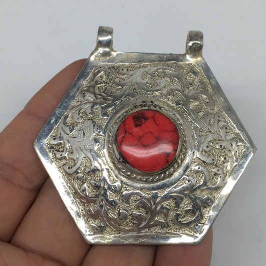 1pc,2.3"x2.4"x0.6", Fashion Tribal Turkmen Pendant Hexagon Shape Statement,TN598