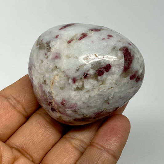 125.6g,2.1"x1.9"x1.5" Tourmaline Rubellite Palm-Stone Reiki @Madagascar,B20897
