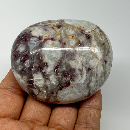 181g,2.6"x2.3"x1.4" Tourmaline Rubellite Palm-Stone Reiki @Madagascar,B20898