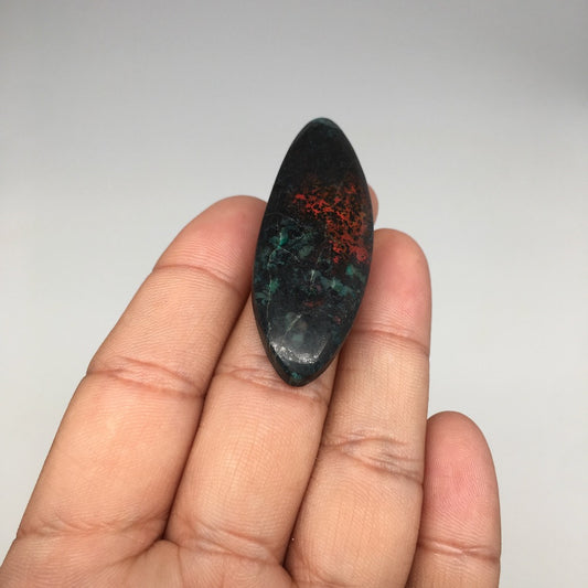 11.7g, 2"x0.75"x6mm Sonora Sunset Chrysocolla Cuprite Cabochon @Mexico,SC427