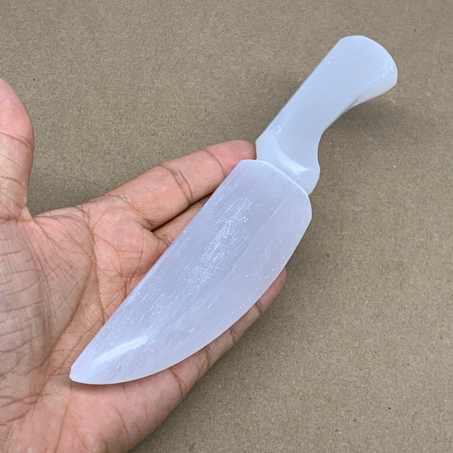 190g,8"x1.5"x0.7"Natural Selenite Crystal Knife (Satin Spar) @Morocco,B24138