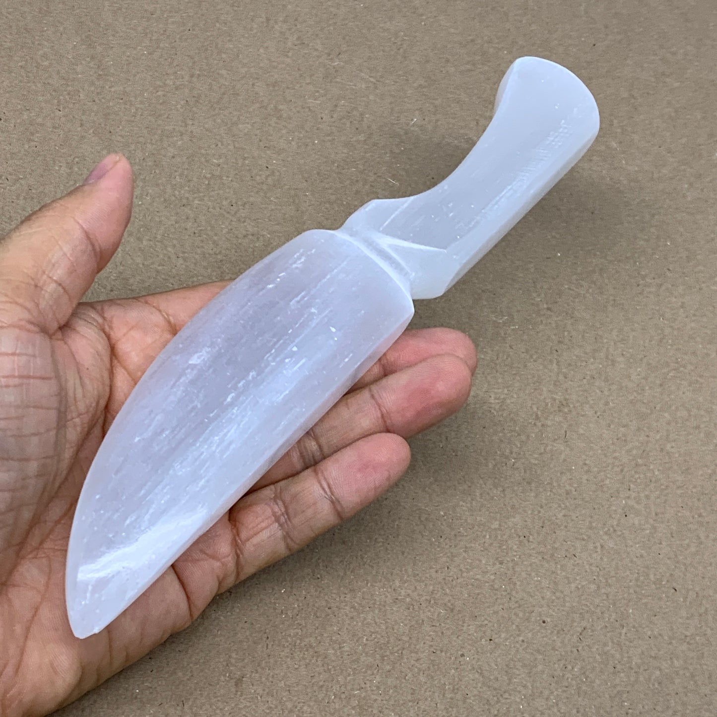 190g,8"x1.5"x0.7"Natural Selenite Crystal Knife (Satin Spar) @Morocco,B24138