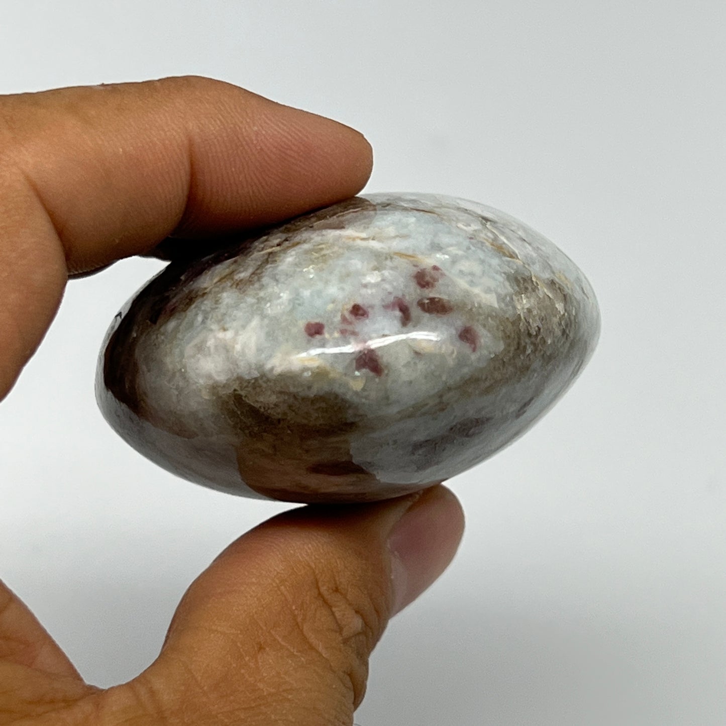 147.5g,2.6"x2.1"x1.3" Tourmaline Rubellite Palm-Stone Reiki @Madagascar,B20899