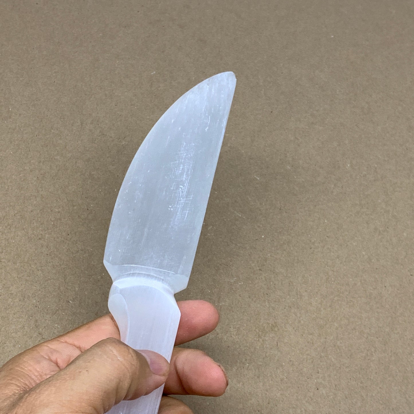 190g,8"x1.5"x0.7"Natural Selenite Crystal Knife (Satin Spar) @Morocco,B24138