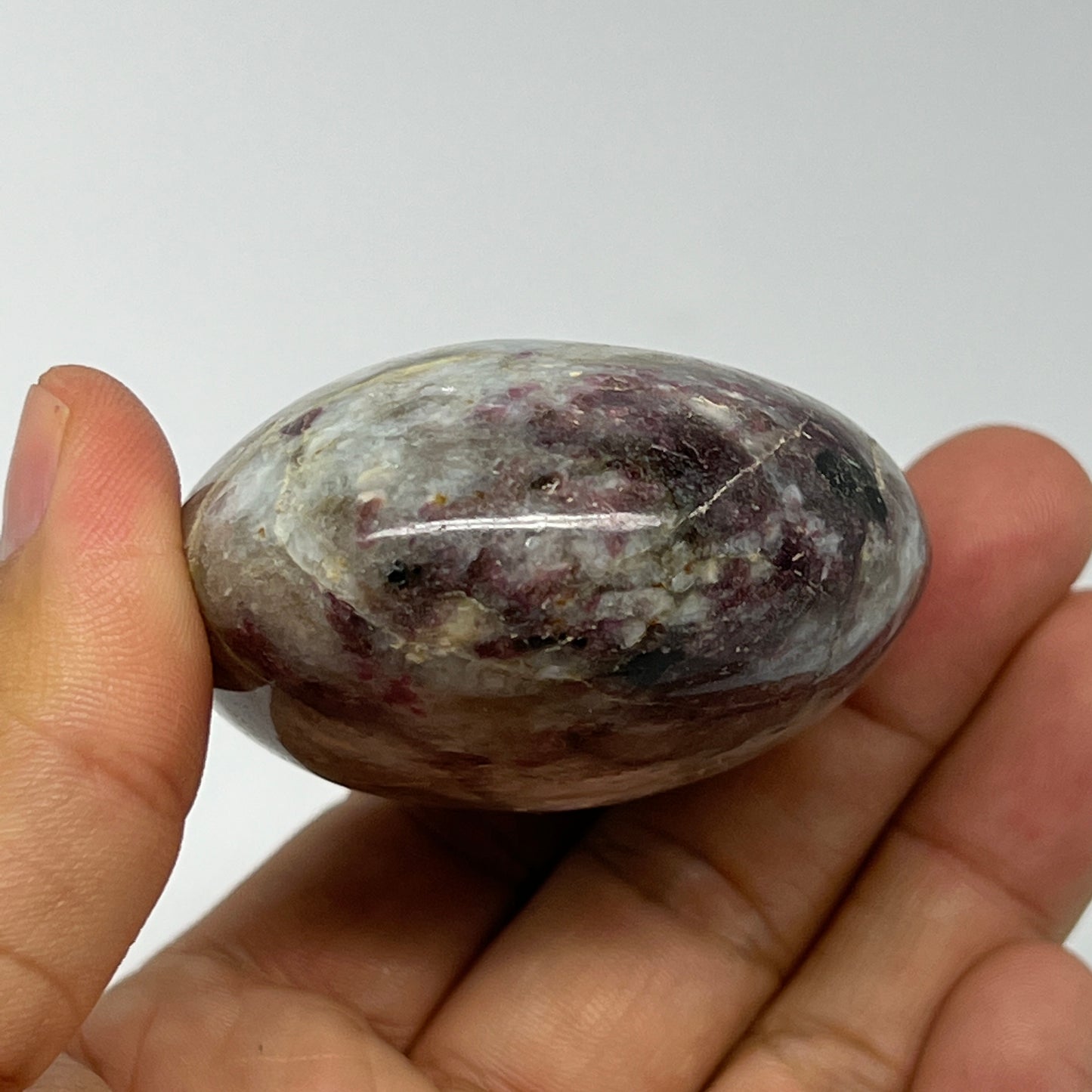 147.5g,2.6"x2.1"x1.3" Tourmaline Rubellite Palm-Stone Reiki @Madagascar,B20899
