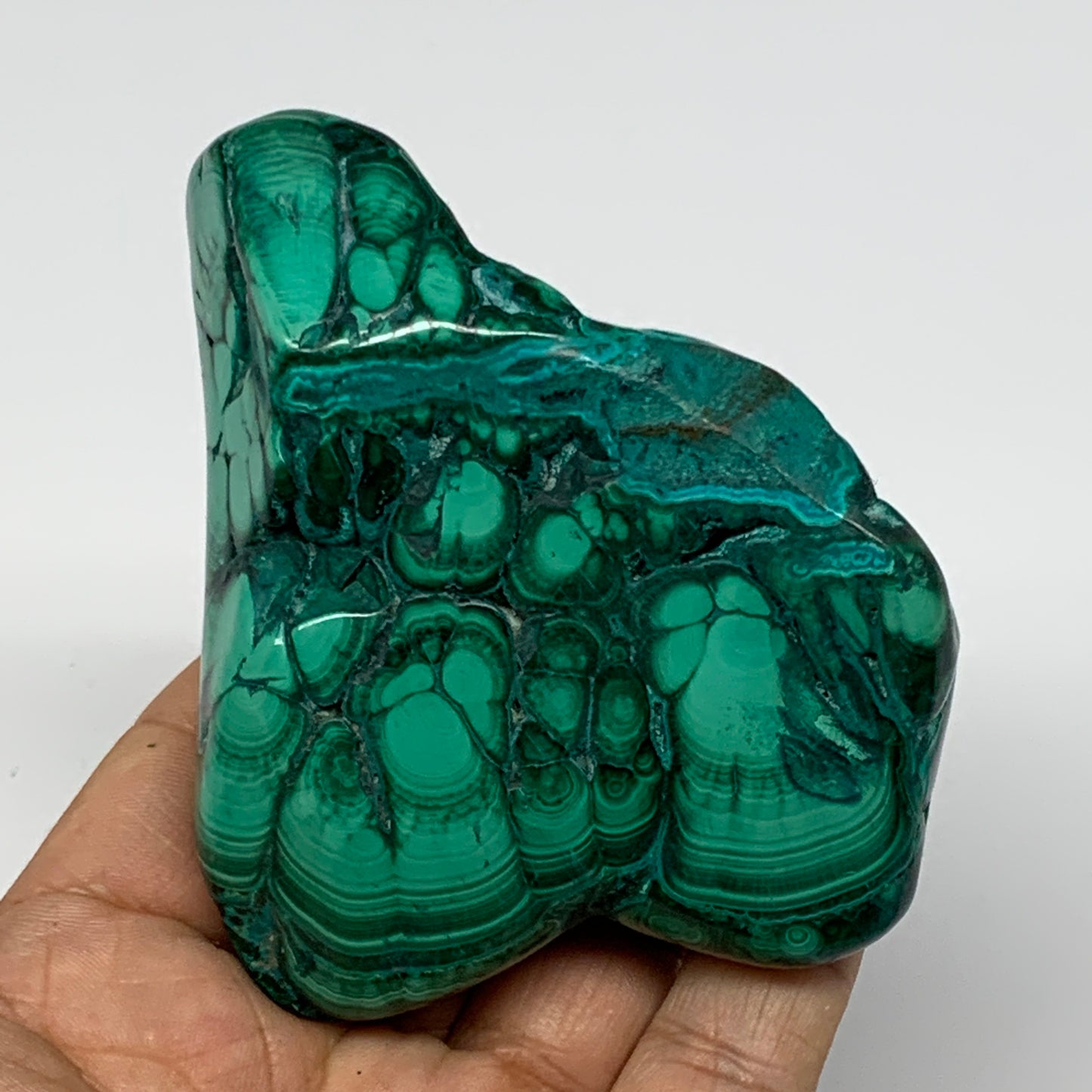 347.8g,3.6"x2.8"x1.7" Natural Azurite Malachite Freeform Polished @Congo, B18529