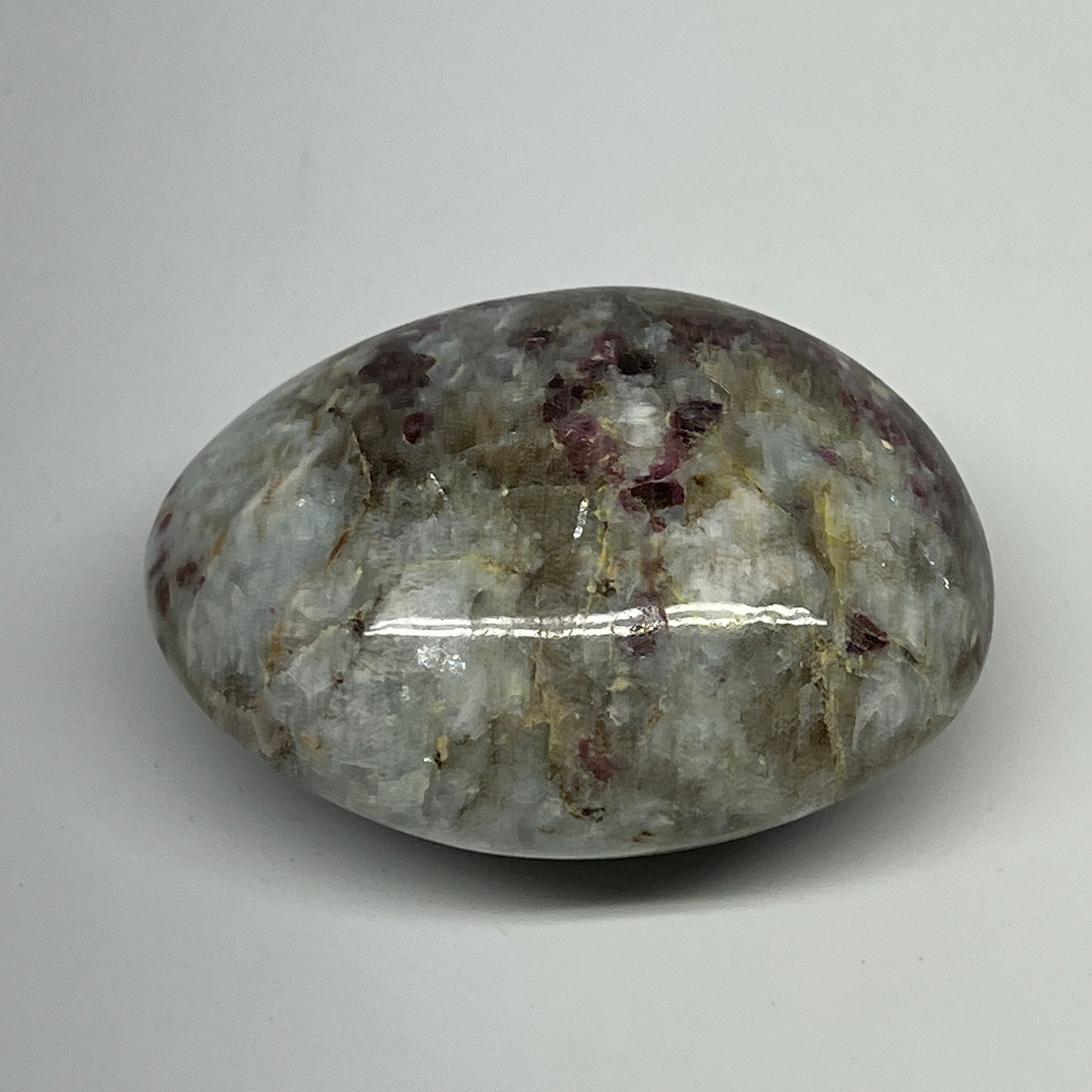 147.5g,2.6"x2.1"x1.3" Tourmaline Rubellite Palm-Stone Reiki @Madagascar,B20899