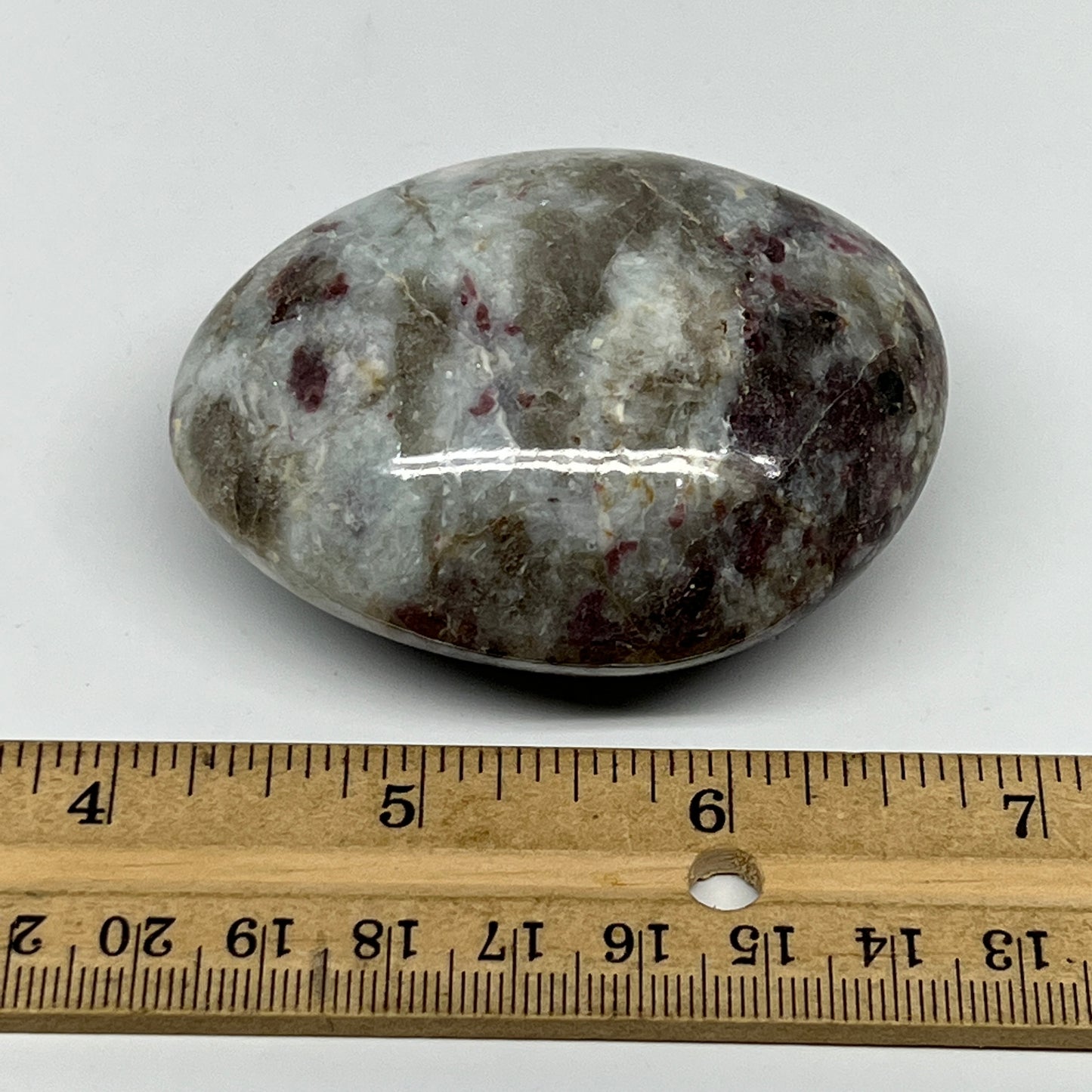 147.5g,2.6"x2.1"x1.3" Tourmaline Rubellite Palm-Stone Reiki @Madagascar,B20899