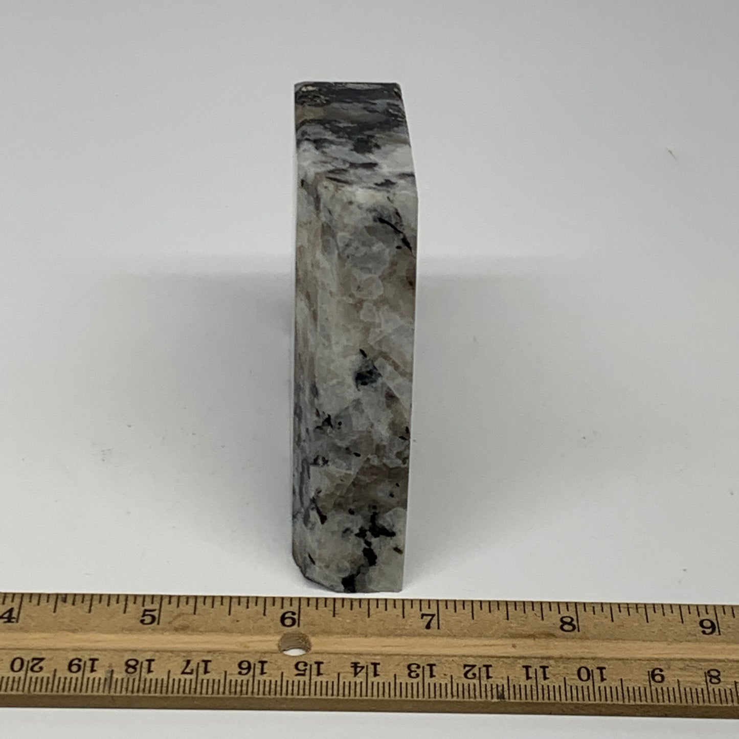 300.8g, 3.3"x3.2"x0.9", Rainbow Moonstone Freeform Crystal Polished @India, B216