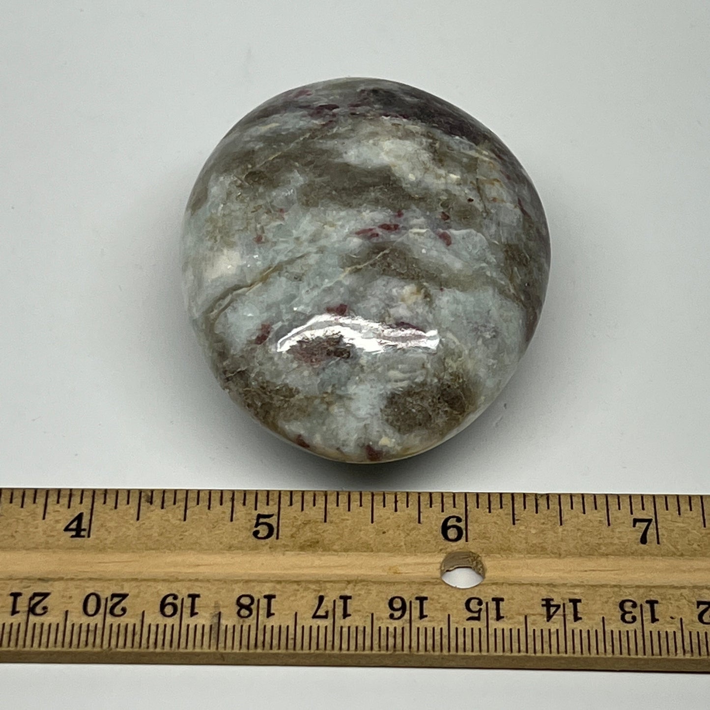 147.5g,2.6"x2.1"x1.3" Tourmaline Rubellite Palm-Stone Reiki @Madagascar,B20899