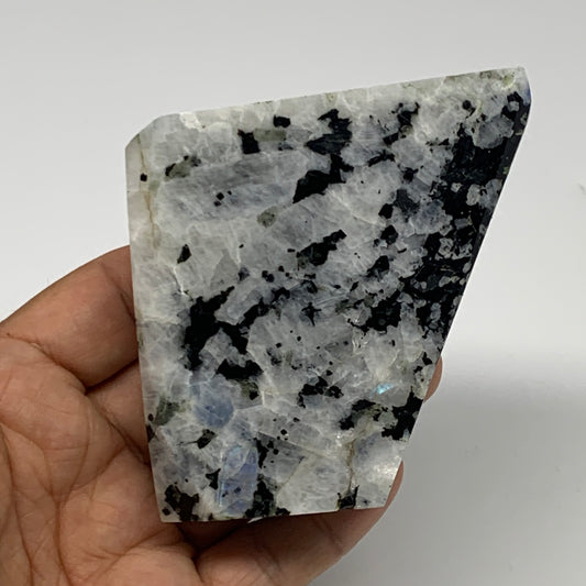 238.6g, 3"x2.8"x0.9", Rainbow Moonstone Freeform Crystal Polished @India, B21667