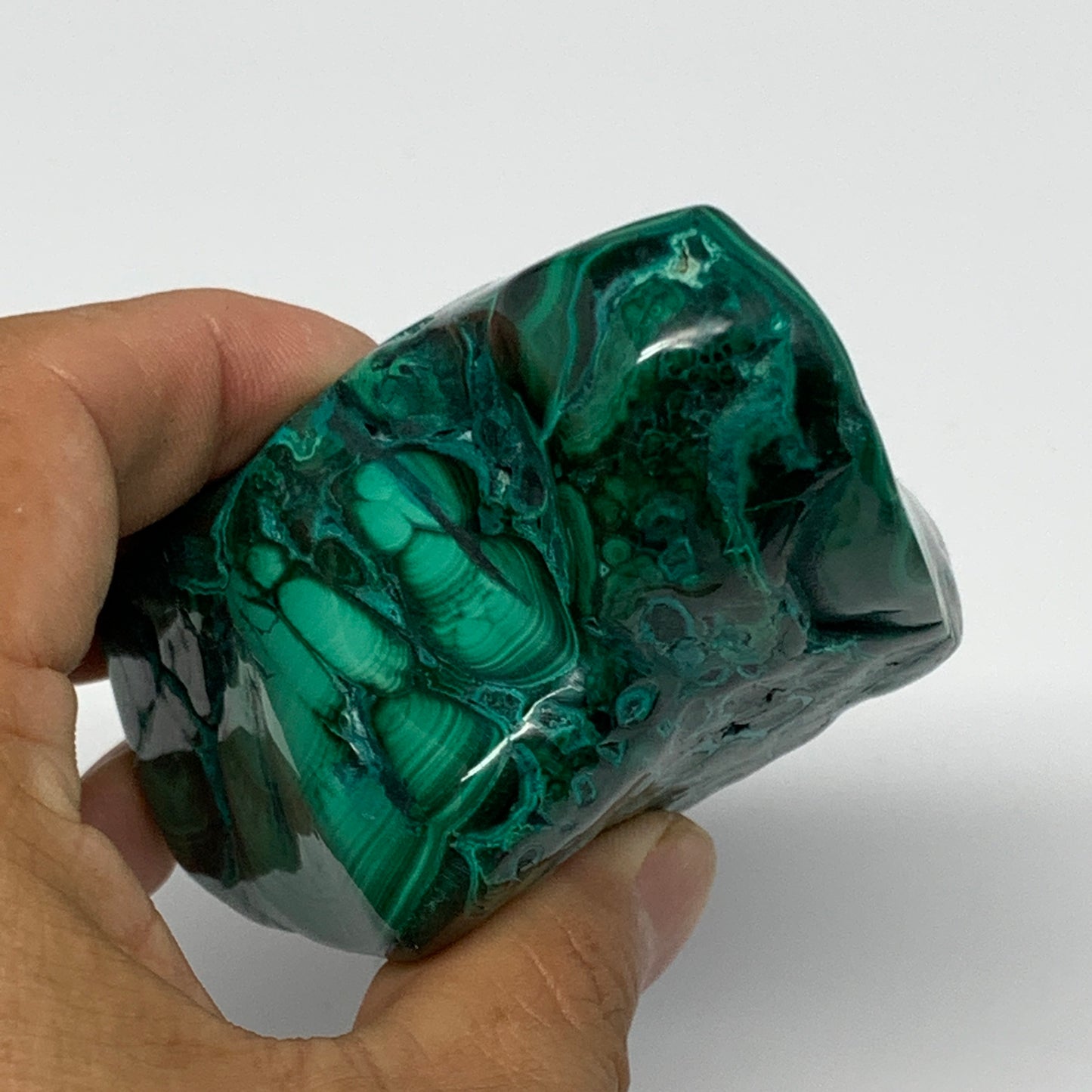 347.8g,3.6"x2.8"x1.7" Natural Azurite Malachite Freeform Polished @Congo, B18529