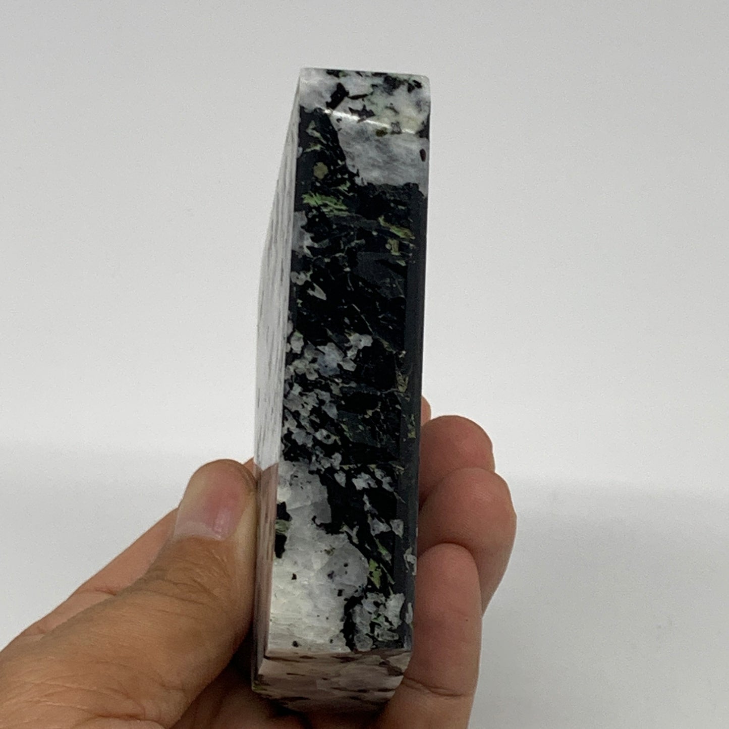 238.6g, 3"x2.8"x0.9", Rainbow Moonstone Freeform Crystal Polished @India, B21667