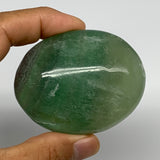 145.3g,2.5"x2"x1.1", Natural Fluorite Palm-Stone Polished Reiki @Madagascar, B17