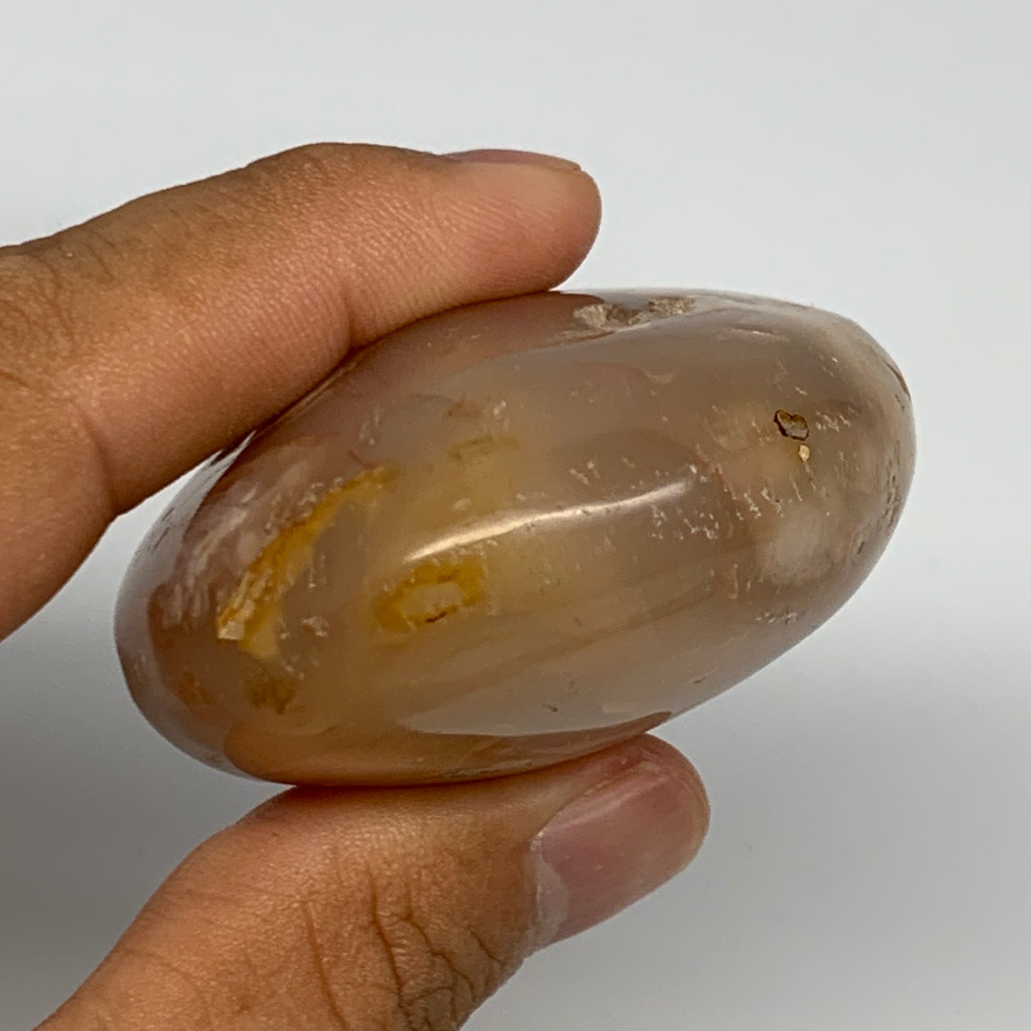138.7g,2.8"x2"x1.2", Flower Agate Palm-Stone Crystal Reiki @Madagascar,B16208
