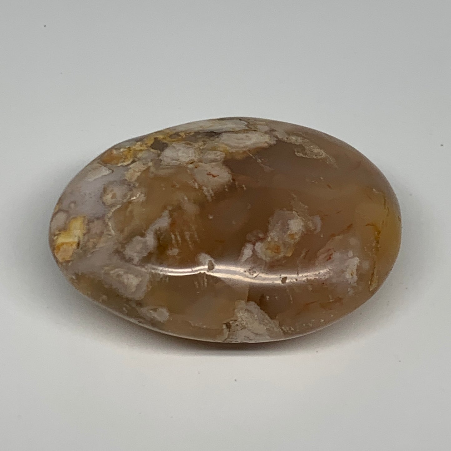 138.7g,2.8"x2"x1.2", Flower Agate Palm-Stone Crystal Reiki @Madagascar,B16208