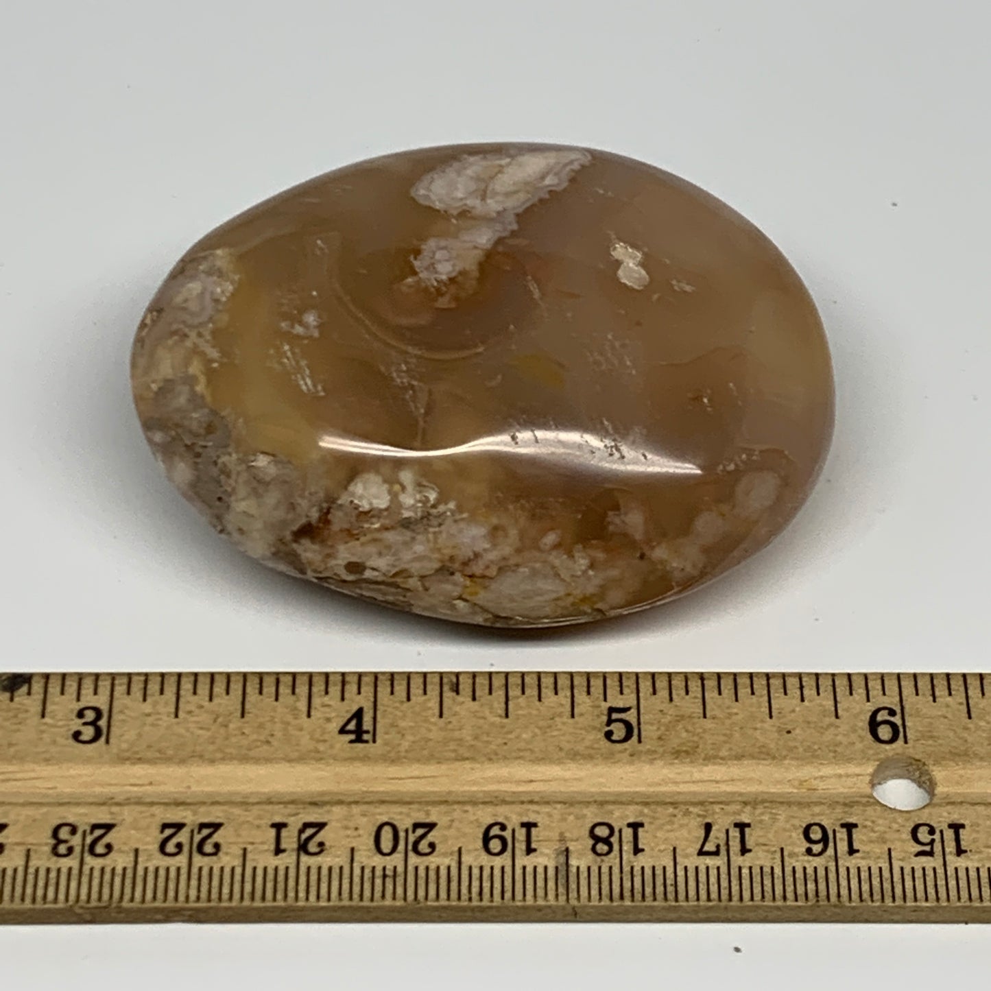 138.7g,2.8"x2"x1.2", Flower Agate Palm-Stone Crystal Reiki @Madagascar,B16208