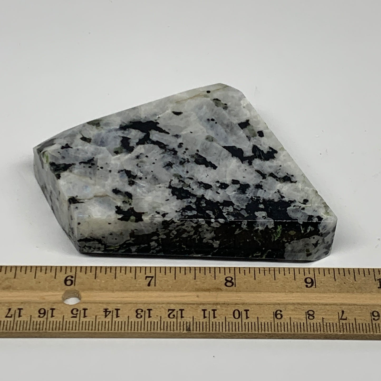 238.6g, 3"x2.8"x0.9", Rainbow Moonstone Freeform Crystal Polished @India, B21667