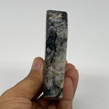 239.5g, 3.4"x3.3"x0.8", Rainbow Moonstone Freeform Crystal Polished @India, B216