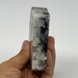239.5g, 3.4"x3.3"x0.8", Rainbow Moonstone Freeform Crystal Polished @India, B216