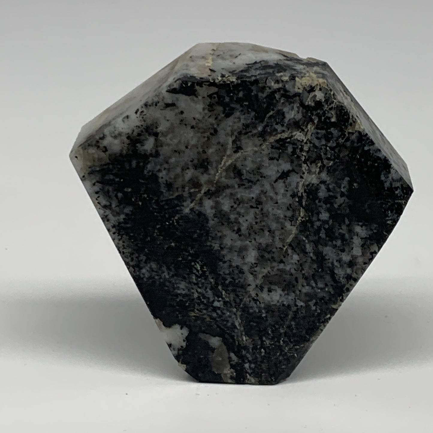 239.5g, 3.4"x3.3"x0.8", Rainbow Moonstone Freeform Crystal Polished @India, B216