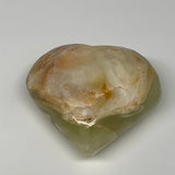 107.8g, 2.2"x2.4"x1" Natural Green Onyx Heart Polished Healing Crystal, B7690