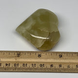 107.8g, 2.2"x2.4"x1" Natural Green Onyx Heart Polished Healing Crystal, B7690