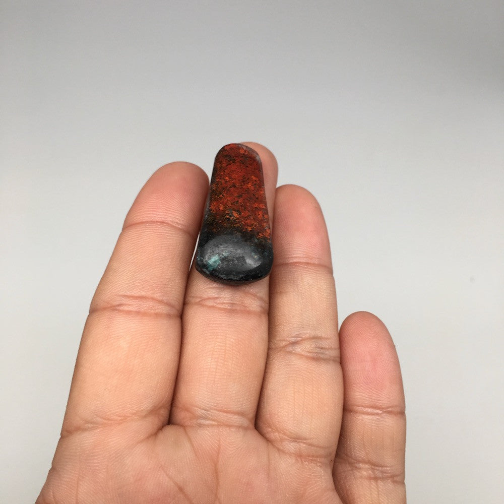 7.8g, 1.3"x0.65"x7mm Sonora Sunset Chrysocolla Cuprite Cabochon @Mexico,SC433 - watangem.com