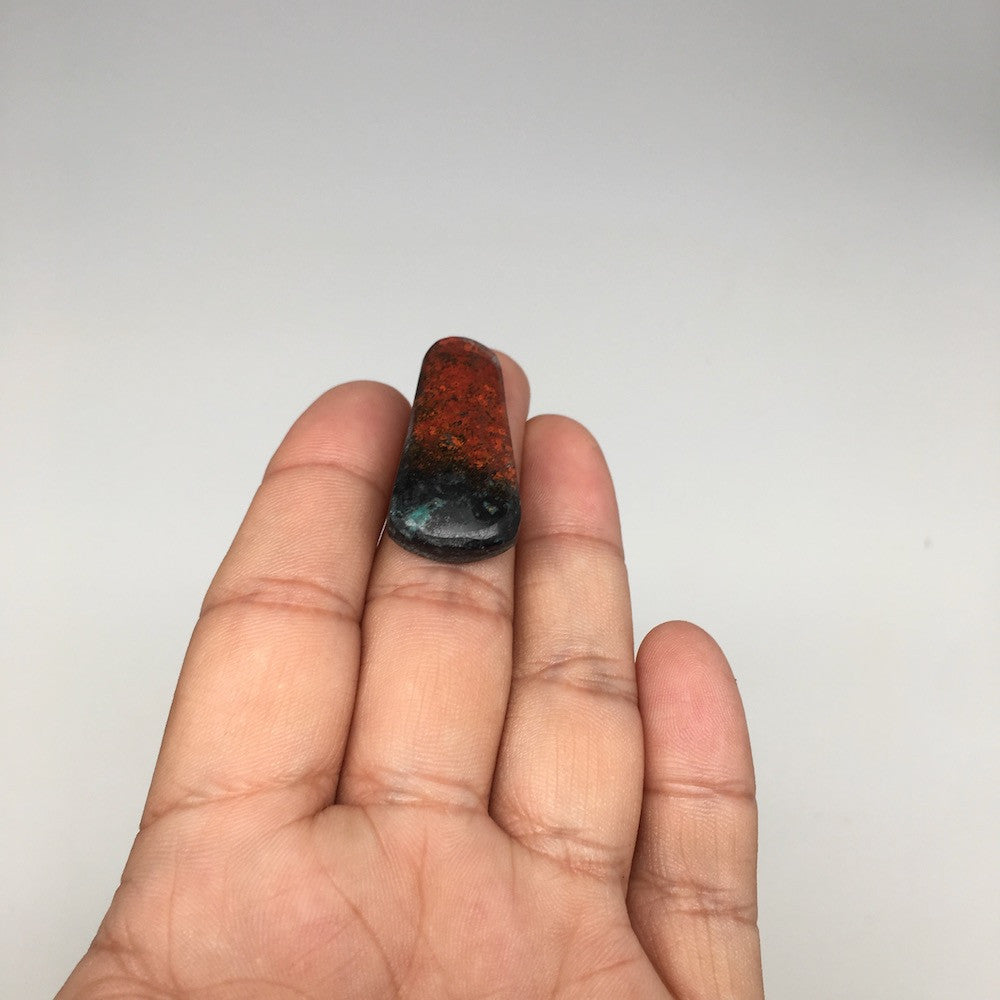 7.8g, 1.3"x0.65"x7mm Sonora Sunset Chrysocolla Cuprite Cabochon @Mexico,SC433 - watangem.com