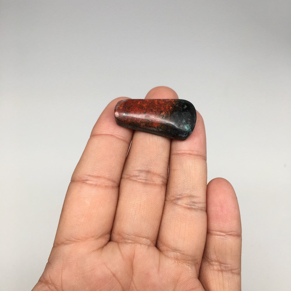 7.8g, 1.3"x0.65"x7mm Sonora Sunset Chrysocolla Cuprite Cabochon @Mexico,SC433 - watangem.com