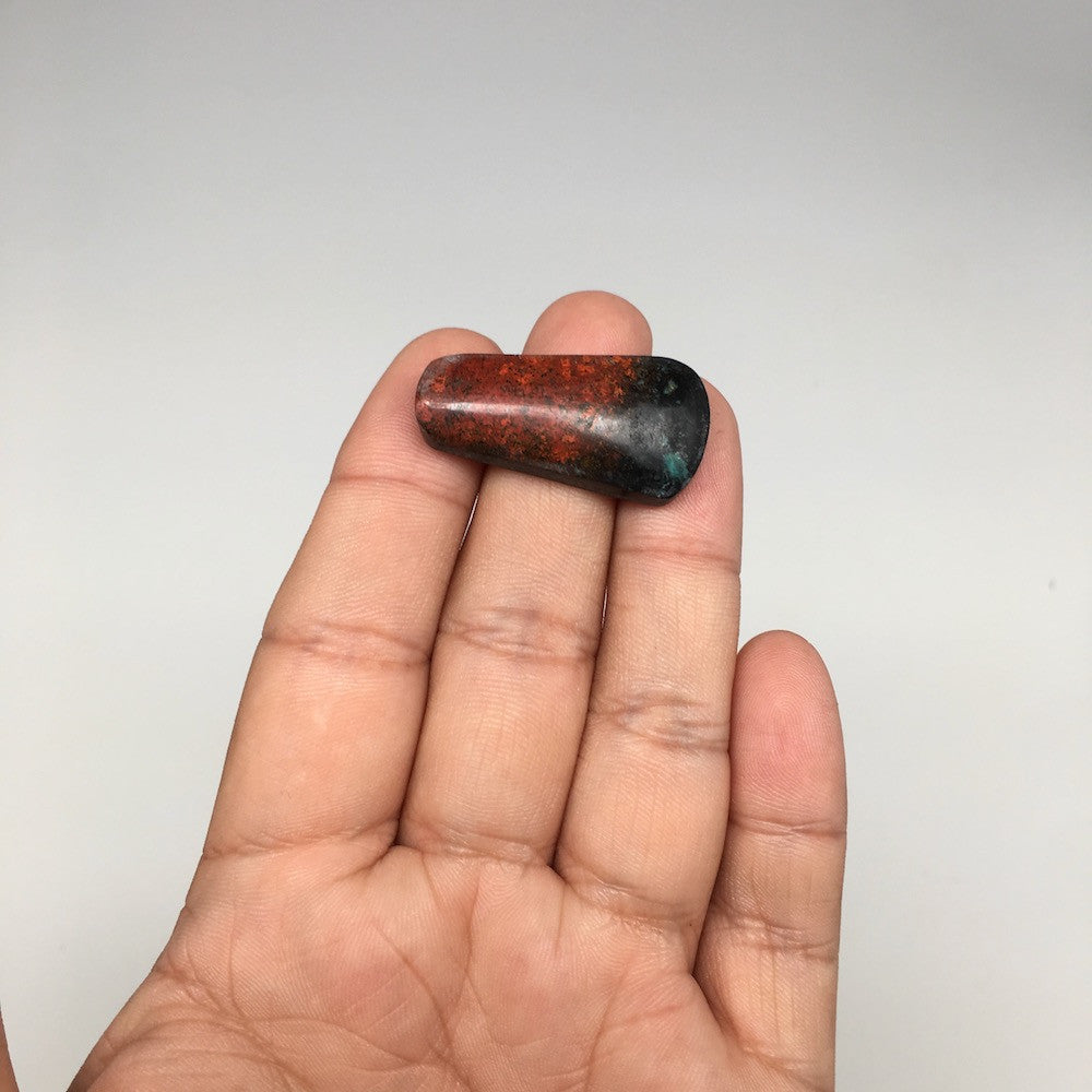 7.8g, 1.3"x0.65"x7mm Sonora Sunset Chrysocolla Cuprite Cabochon @Mexico,SC433 - watangem.com