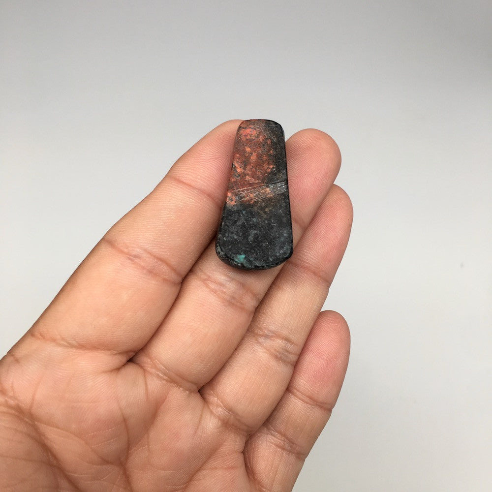 7.8g, 1.3"x0.65"x7mm Sonora Sunset Chrysocolla Cuprite Cabochon @Mexico,SC433 - watangem.com