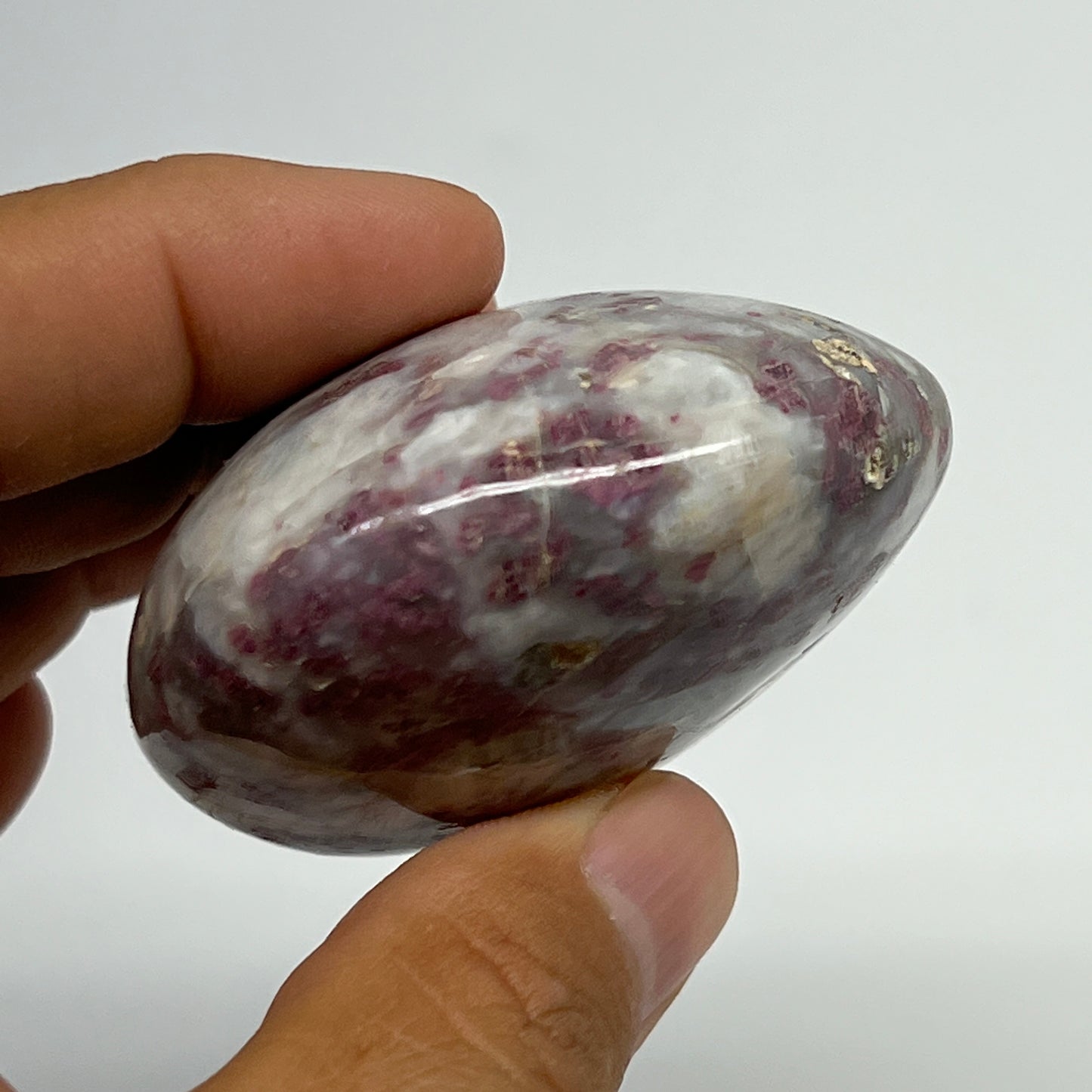 129.6g,2.3"x2.1"x1.2" Tourmaline Rubellite Palm-Stone Reiki @Madagascar,B20903