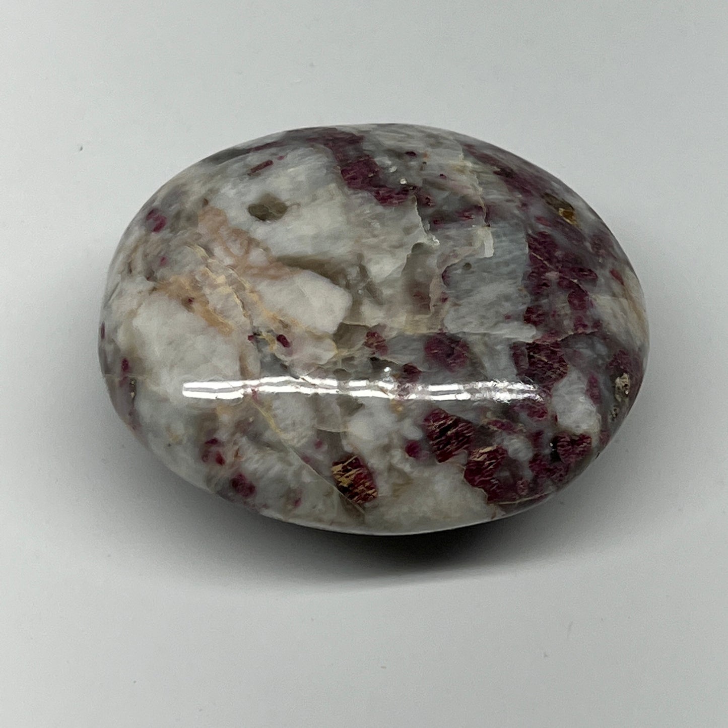 129.6g,2.3"x2.1"x1.2" Tourmaline Rubellite Palm-Stone Reiki @Madagascar,B20903