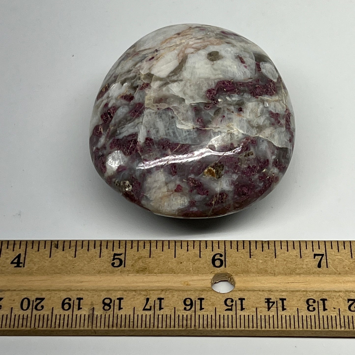 129.6g,2.3"x2.1"x1.2" Tourmaline Rubellite Palm-Stone Reiki @Madagascar,B20903