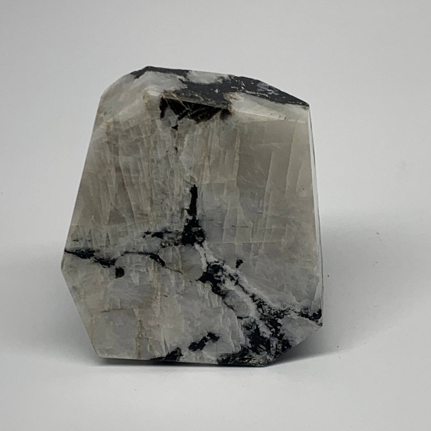 234.1g, 3"x2.6"x0.9", Rainbow Moonstone Freeform Crystal Polished @India, B21671