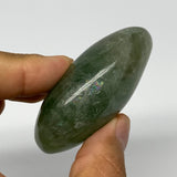 127.3g,2.4"x1.9"x1", Natural Fluorite Palm-Stone Polished Reiki @Madagascar, B17