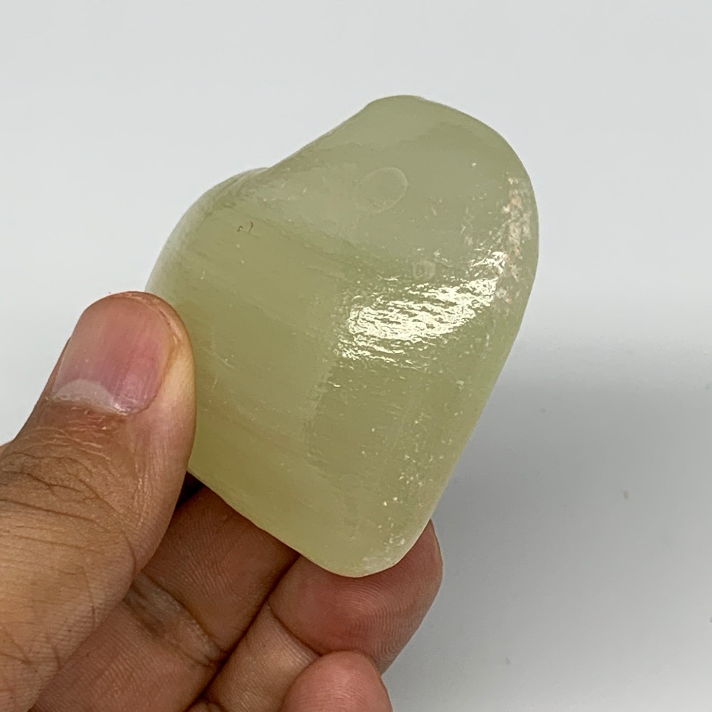 83.4g, 2"x2.2"x1" Natural Green Onyx Heart Polished Healing Crystal, B7700