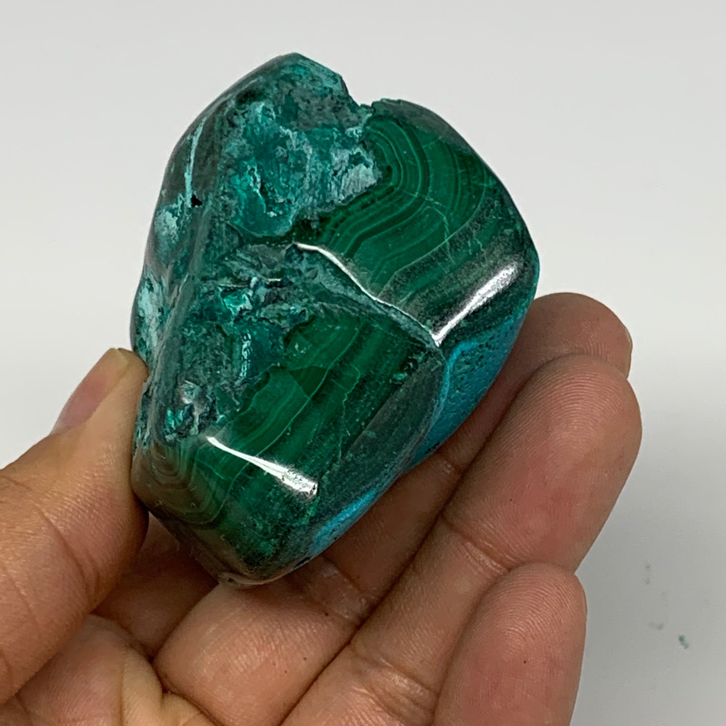 208g,2.3"x2.2"x1.5" Natural Azurite Malachite Freeform Polished @Congo, B18536