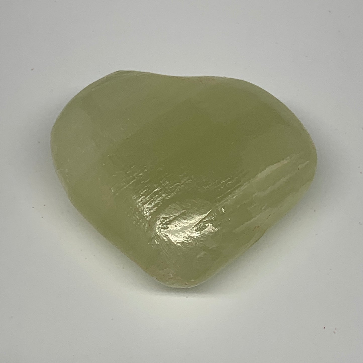 83.4g, 2"x2.2"x1" Natural Green Onyx Heart Polished Healing Crystal, B7700