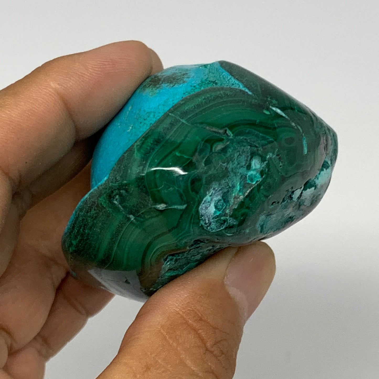 208g,2.3"x2.2"x1.5" Natural Azurite Malachite Freeform Polished @Congo, B18536