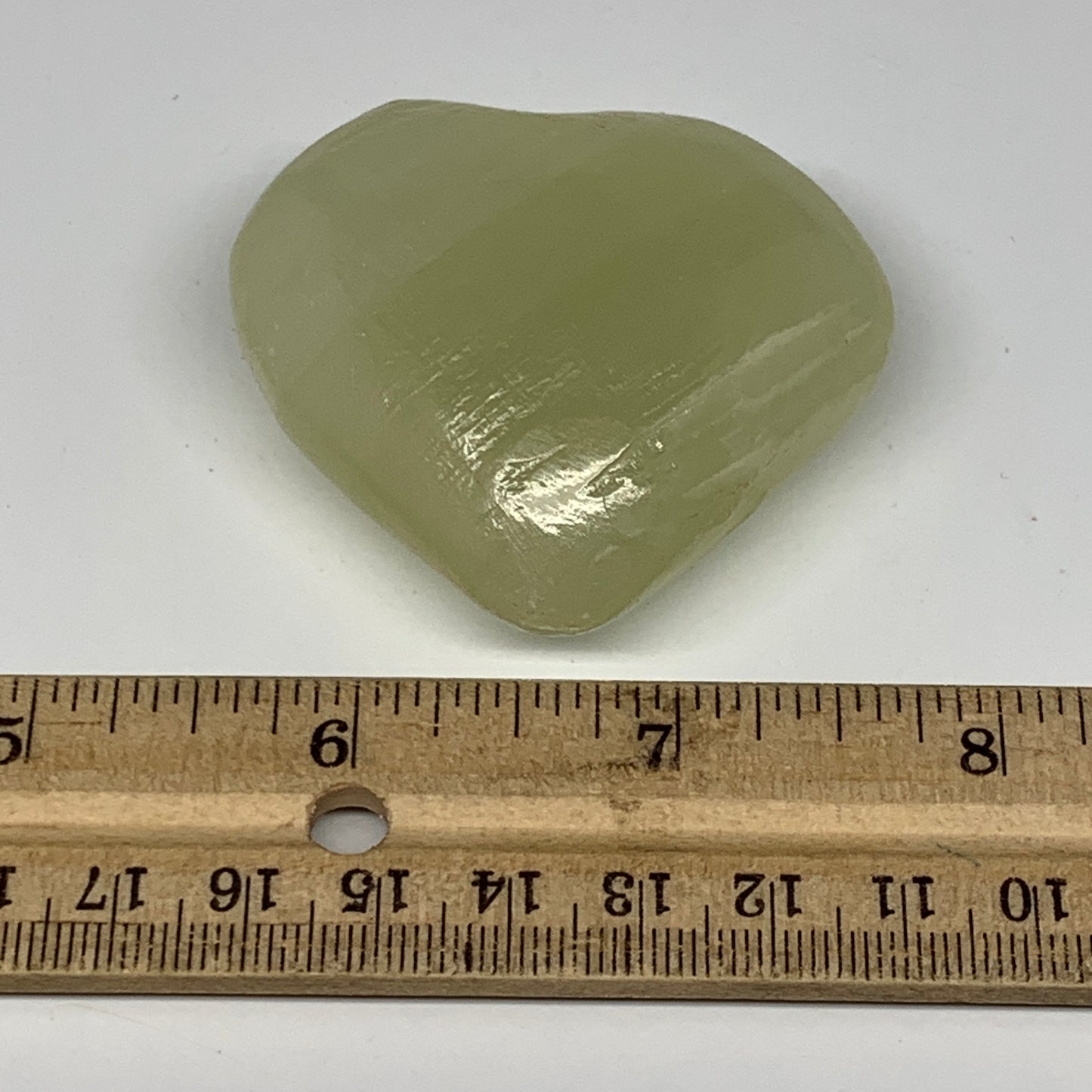 83.4g, 2"x2.2"x1" Natural Green Onyx Heart Polished Healing Crystal, B7700