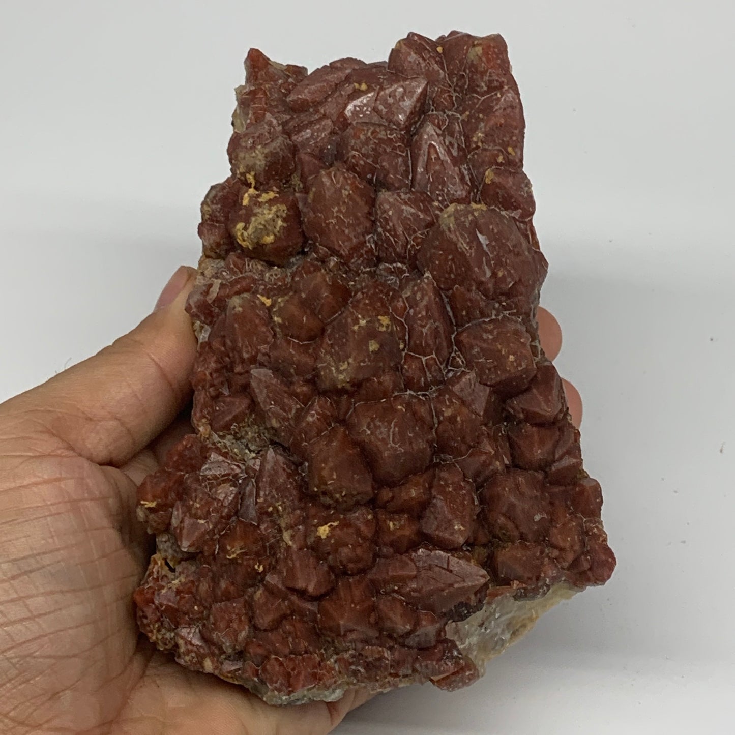 780g, 5"x3.5"x2.5" Red Quartz Crystal Mineral Specimens @Morocco, B11294