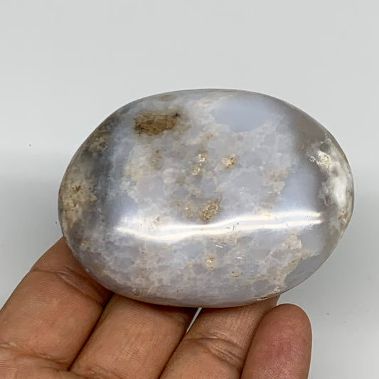 136.6g,2.7"x2.1"x1", Flower Agate Palm-Stone Crystal Reiki @Madagascar,B16215
