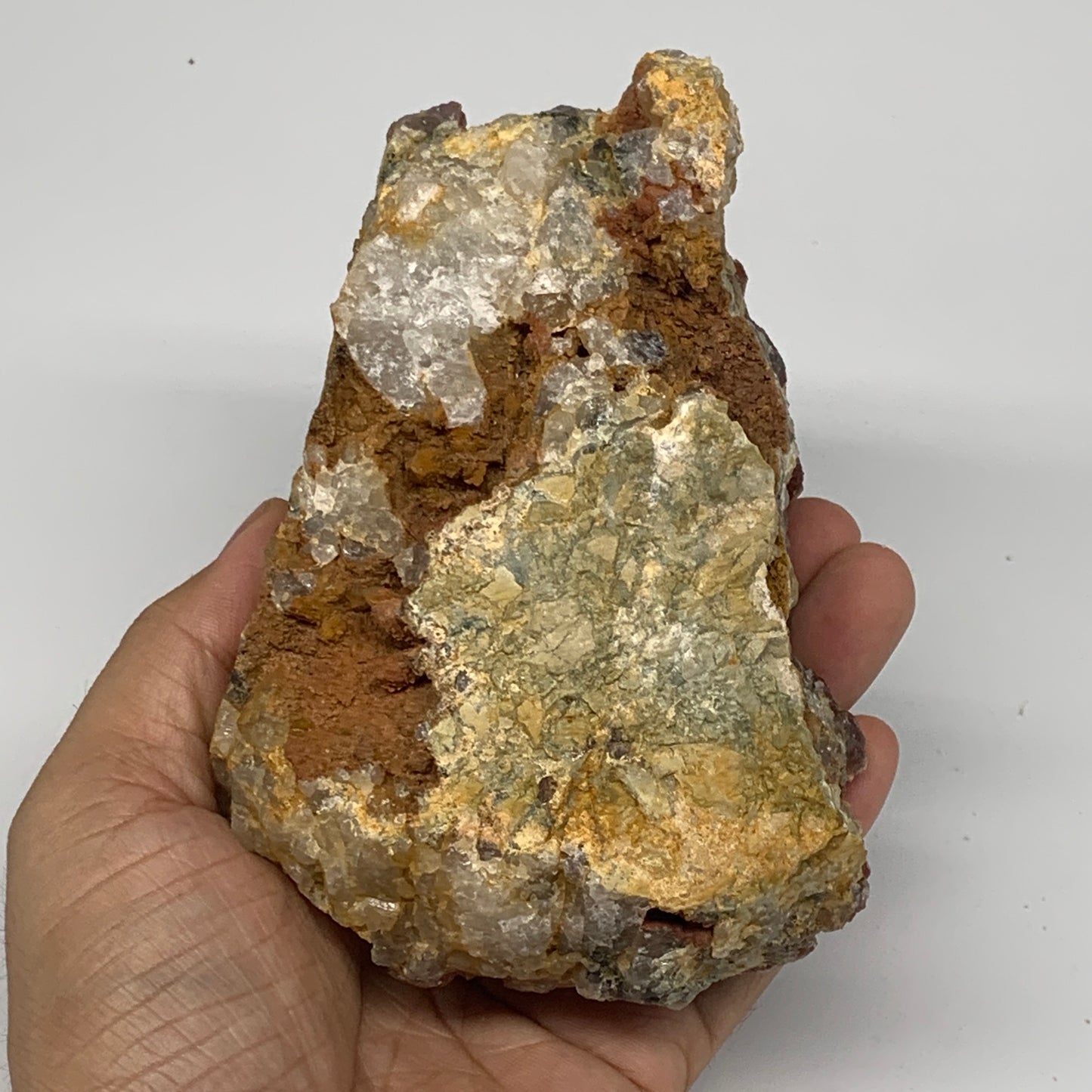 780g, 5"x3.5"x2.5" Red Quartz Crystal Mineral Specimens @Morocco, B11294