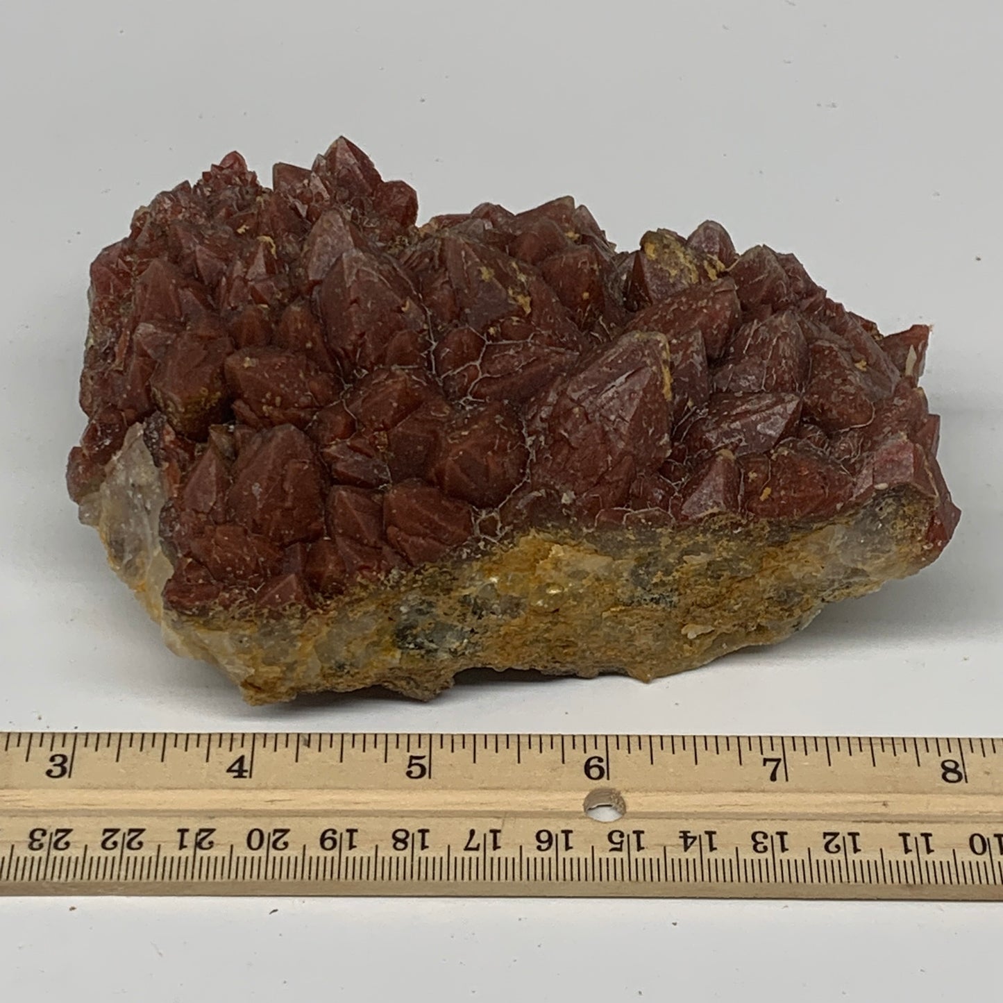 780g, 5"x3.5"x2.5" Red Quartz Crystal Mineral Specimens @Morocco, B11294